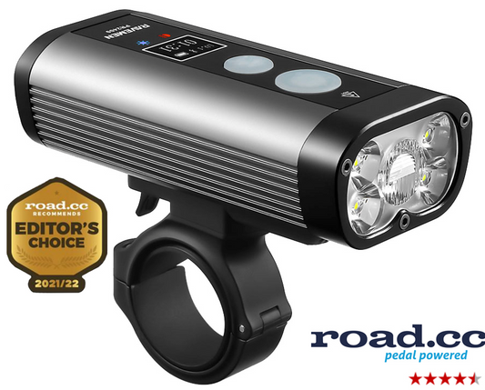 Ravemen PR2400 USB Rechargeable DuaLens Front Light with Remote in Grey/Black (2400 Lumens)