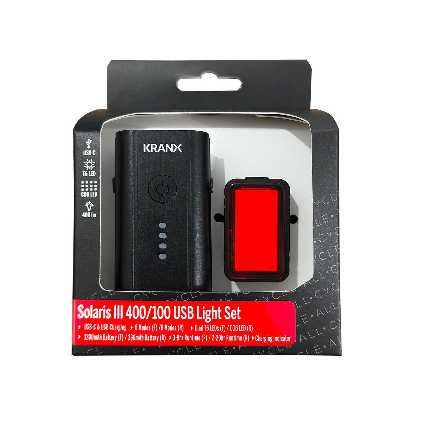 KranX Solaris III 400 / 100 USB Rechargeable Lightset